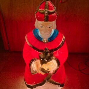 christmas nativity scene lighted king bringing frankincense 30 inch blow molded